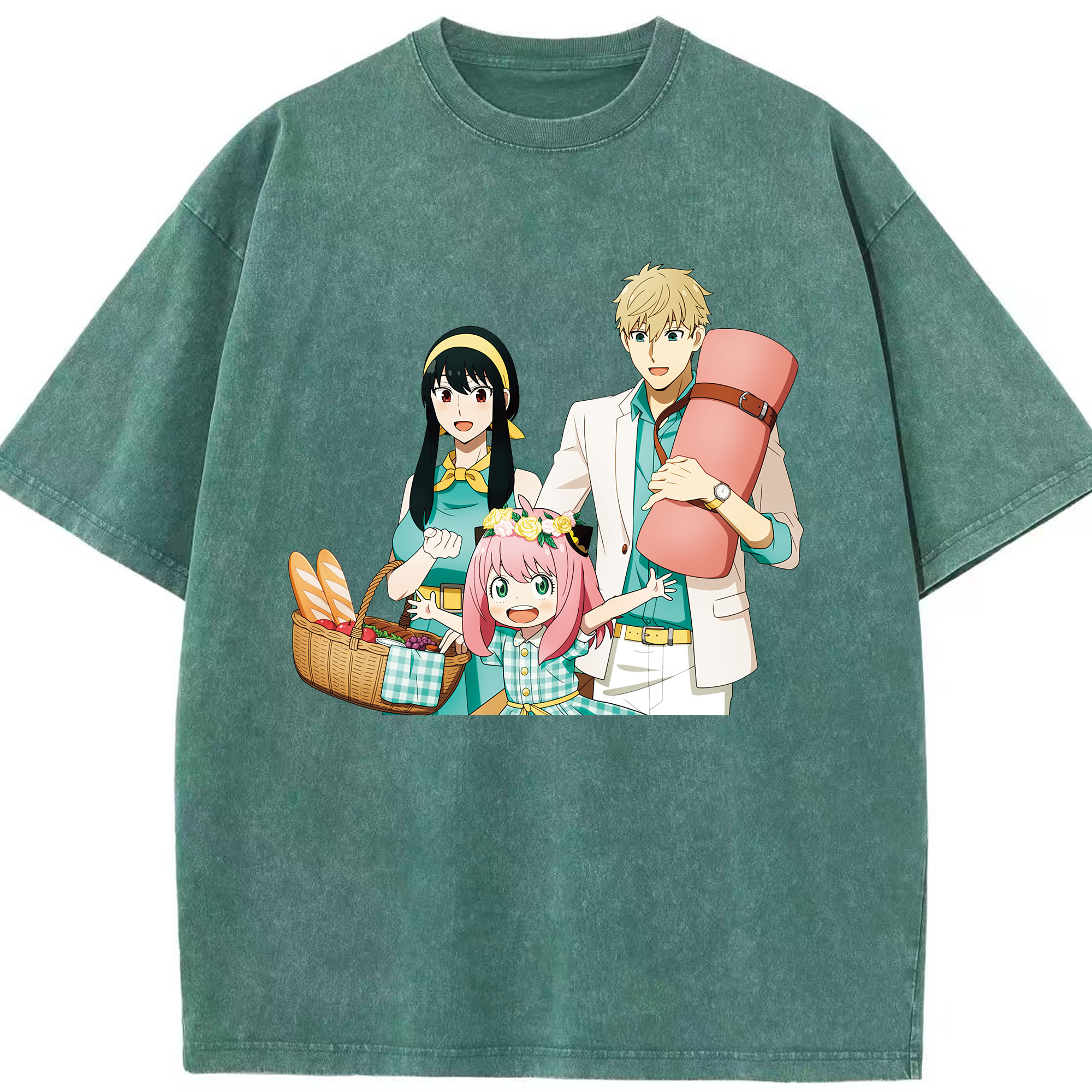 （画像用） SPY×FAMILY间谍家家酒 綿100% ヴィンテージ風 半袖Tシャツ（フロントプリント）